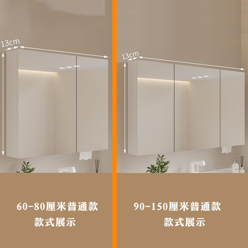 Solid wood smart bathroom mirror cabinet toilet wall-mounted rack toilet storage cabinet cosmetic mirror with light