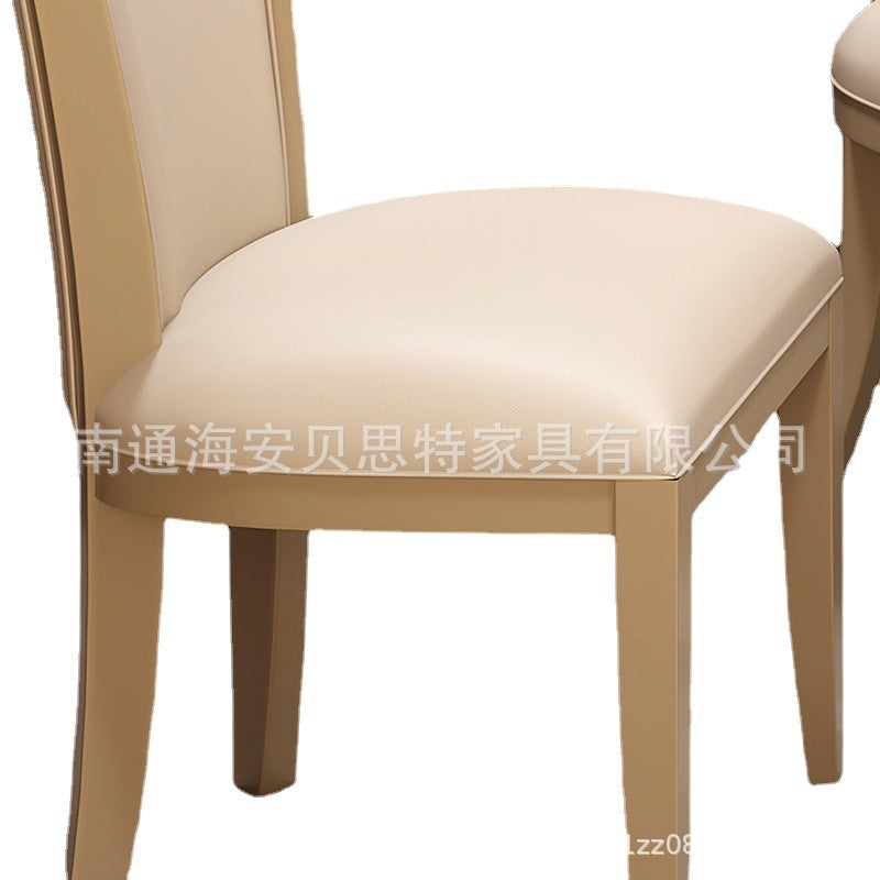 American light luxury solid wood dining table modern simple studio model room villa champagne gold dining table and chair combination furniture