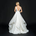 summer new european and american style backless lace dress with a short train - ethereal, light luxury white wedding gown