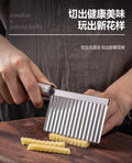 Stainless steel wolf tooth potato cutter multifunctional for home kitchen vegetable and fruit cutter french fries wave knife fancy strip cutter