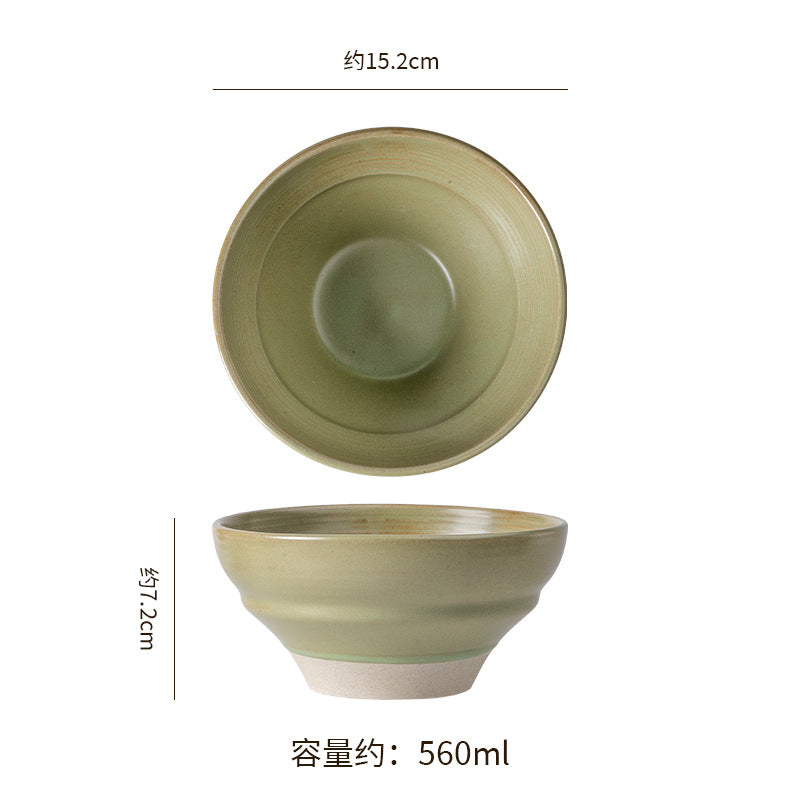 Japanese-style stoneware rice bowl ceramic soup bowl unique creative tableware household dinner bowl retro dessert & salad bowl