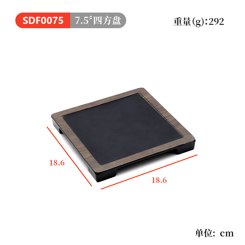 Melamine tableware japanese barbecue plate plastic flat sushi plate commercial hot pot restaurant dish plate steak plate