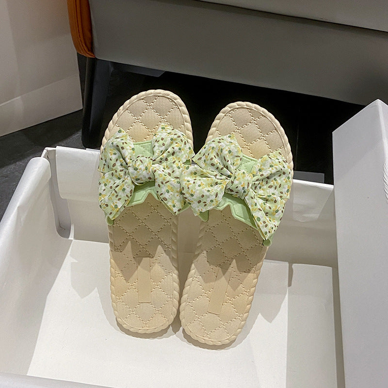 Comfortable soft sole flip-flops women's summer fashion new fairy style outdoor bowknot beach sandals