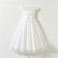 fashion stylegirl dress white lacepatchworkelegancefrench long skirt chiffon kids skirtin stock