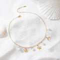 Amazon cross-border hot-selling fashionable versatile ocean-themed necklace - multi-element pearl shell light luxury women's necklace