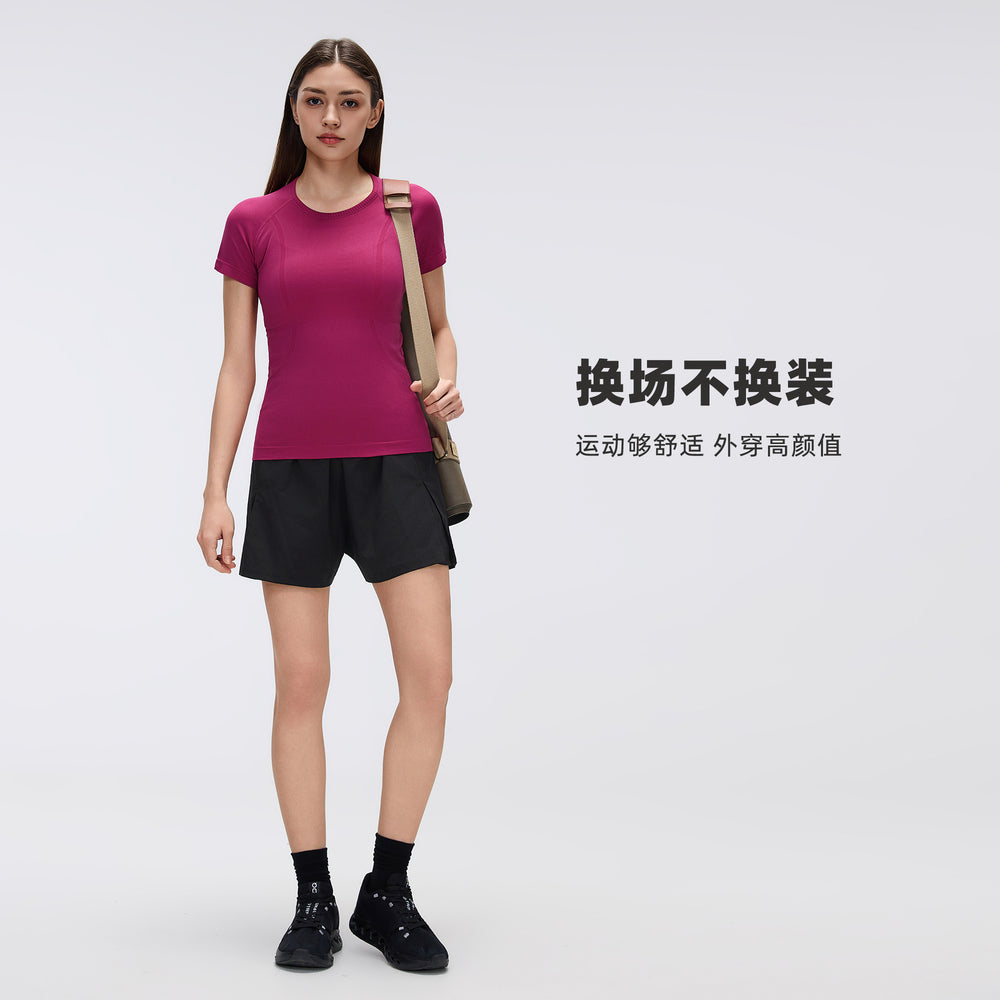 High-waisted, slimming, casual athletic capri pants for women. quick-drying, breathable running, yoga, and fitness shorts for summer. d26047
