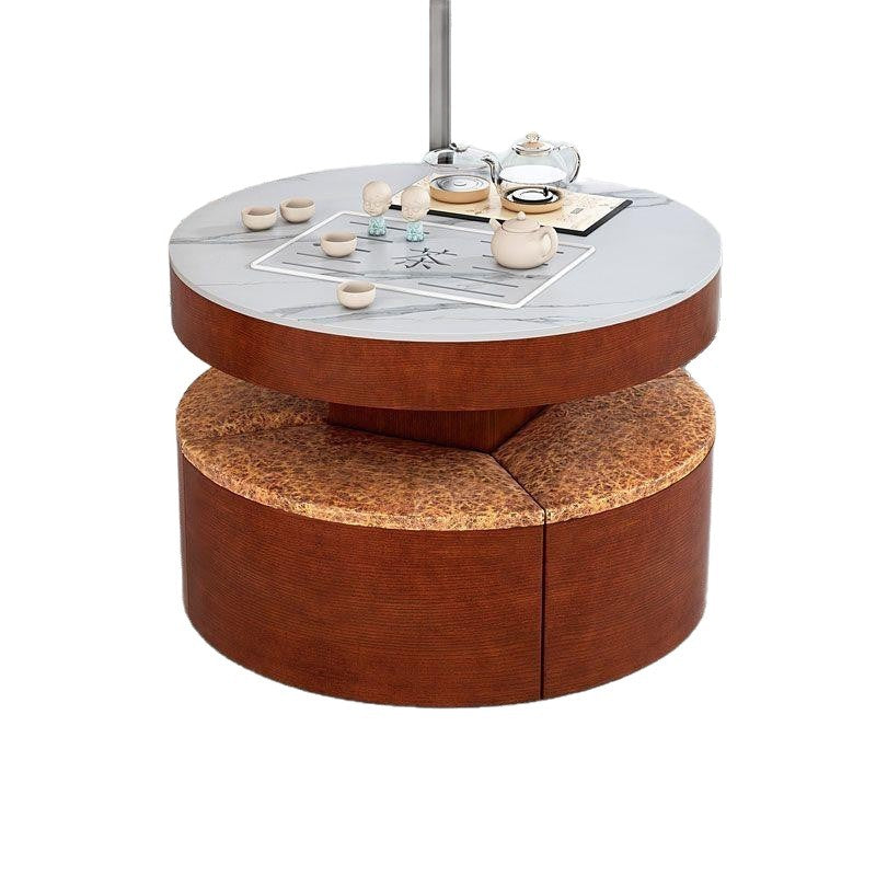 Rock slab kung fu coffee table small apartment for home fire stone tea table intelligent fully automatic small all-in-one tea table and chair combination