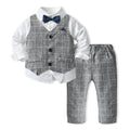 Spring new boys' suit set - british style fashionable children's clothing, kids' suit, vest, gentleman's first birthday outfit