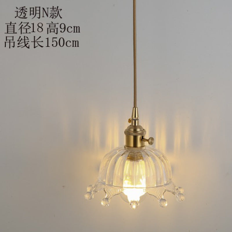 Bedside chandelier Nordic creative retro glass chandelier simple personality fashion bar restaurant bar lighting