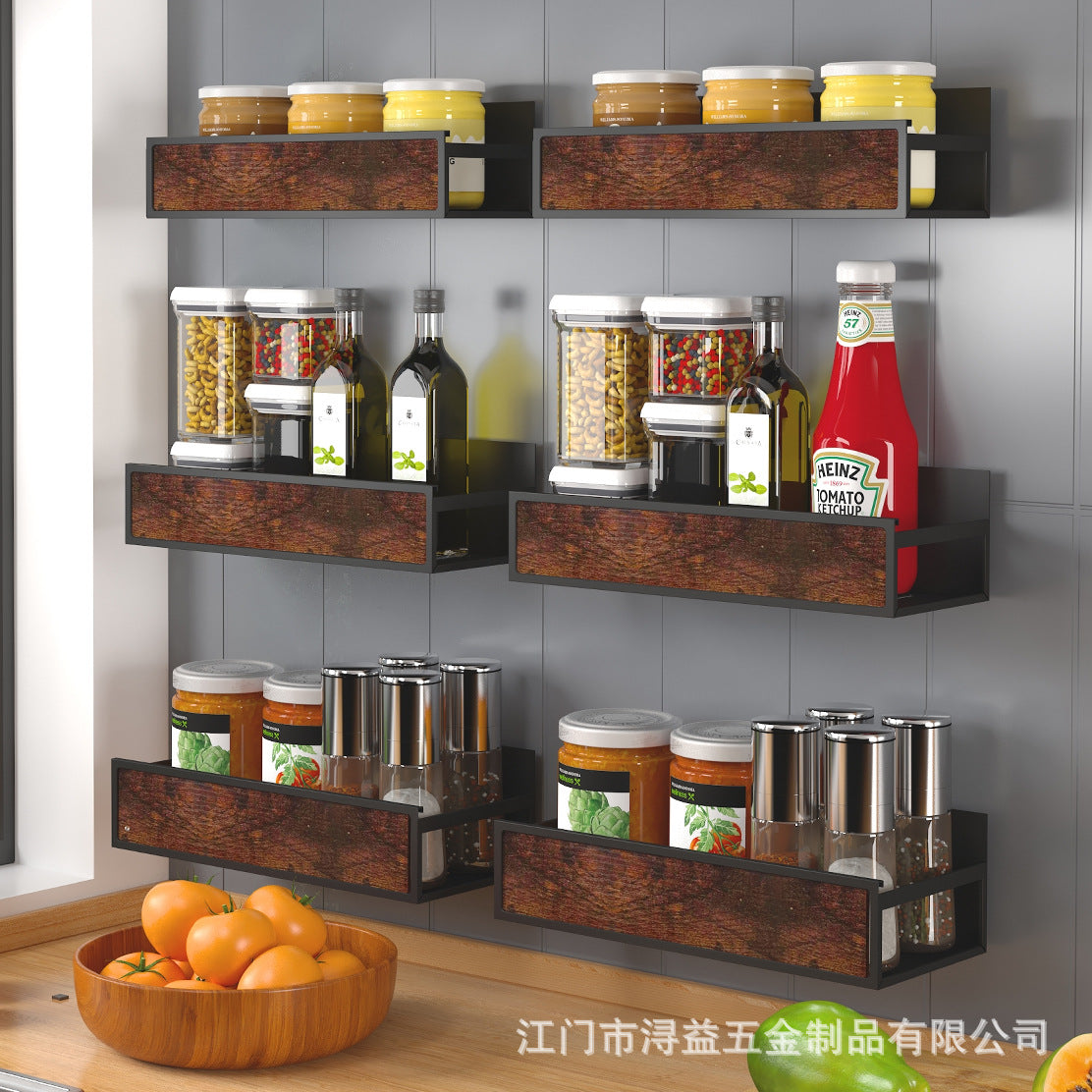 Source Factory Kitchen Shelf Acrylic Refrigerator Rack Side Hanging Multi-layer Magnetic Non-punching Seasoning Storage Rack