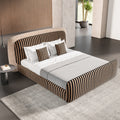 Modern casual wedding bed fendi blended color matching classy large apartment master bedroom bed 1.8m soft pack double fabric bed