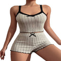 new arrival women's home elastic pajamas sexylace lace suspenders shorts ribbed pit strips fleece brushed