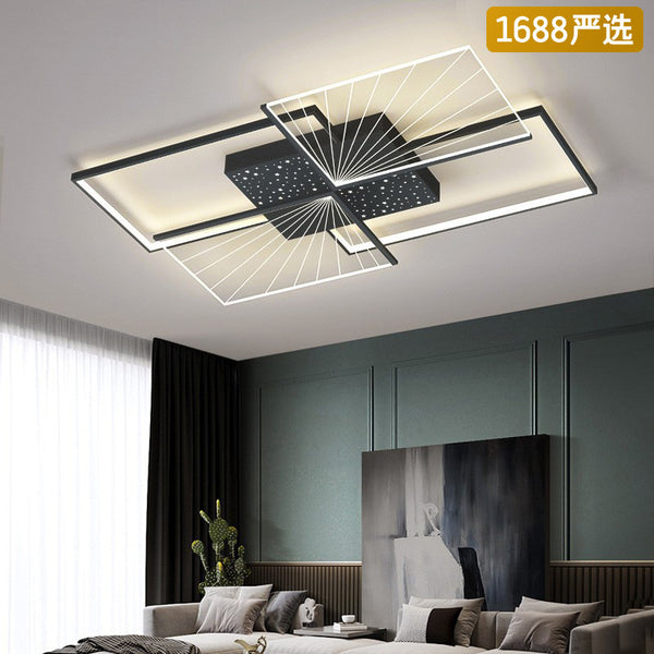 [Strict selection] Ceiling lamp 2025 new rectangular household atmosphere Nordic lighting combination whole house package