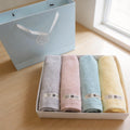 Towel gift box set of 4 super soft 40-count pure cotton towel, pure cotton, absorbent and lint-free, kids towel gift