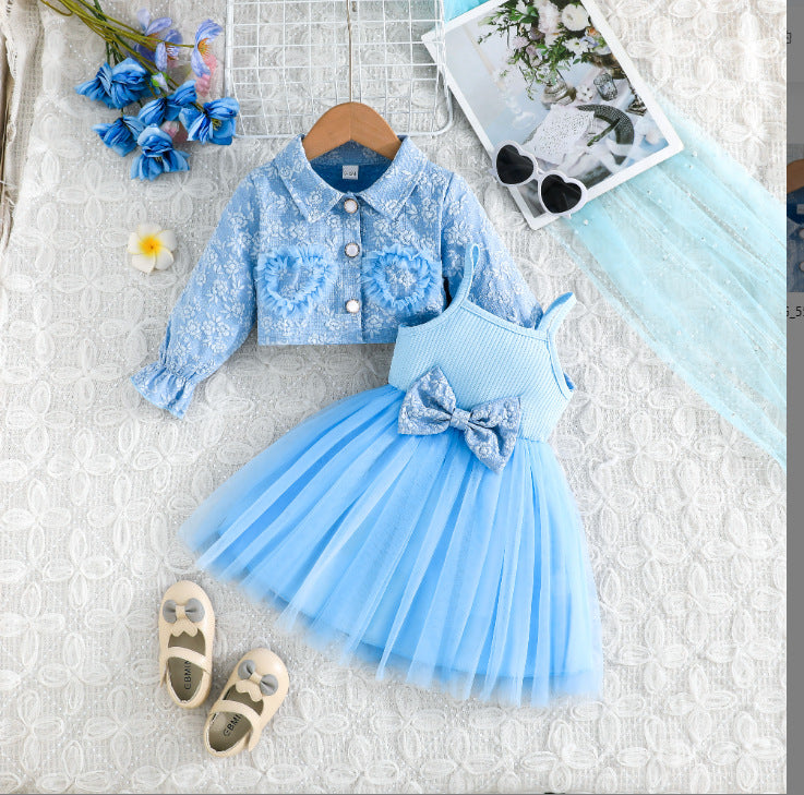 25 years of european and american new arrivals: trendy heart-embellished outerwear tops + camisole dresses - hot-selling cross-border products for girls