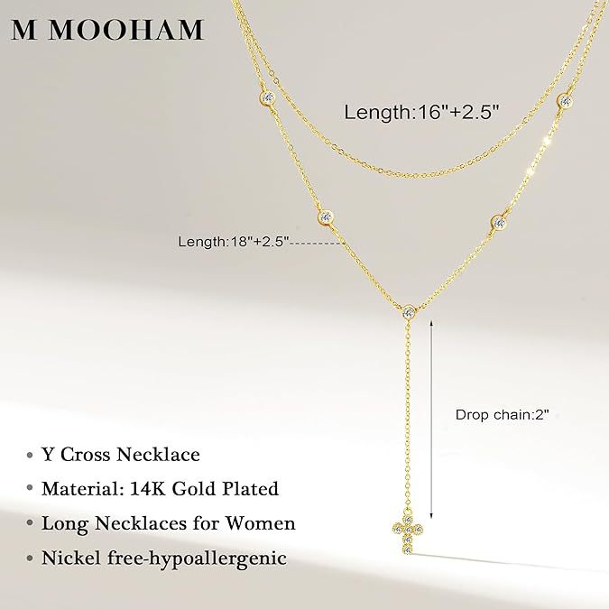 Amazon cross-border new cross necklace niche design y-shaped necklace ins fashion stylish jewelry wholesale