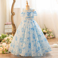 Girls' summer dresses  new collection: floral princess dresses for girls, mid-to-large size, long summer styles - wholesale