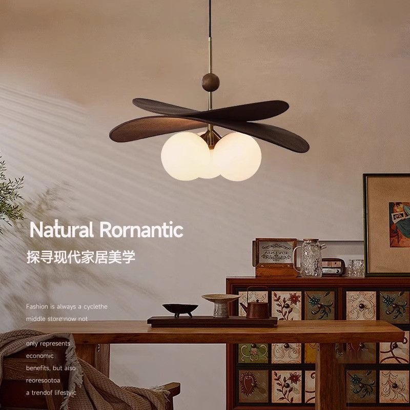 French medieval chinese ancient style rattan lamp restaurant japanese retro dining table chandelier bedroom master bedroom study balcony