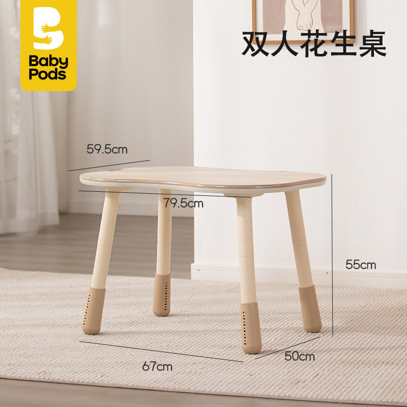BabyPods Peanut Table Children's Writing Desk Chair Infant Early Education Learning Toys Baby Table and Chair Set