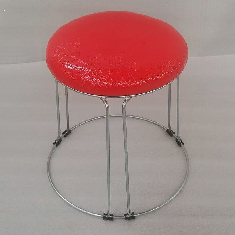 Soft stool, durable shoe changing stool, casual stool, for home bench, solid wood surface low stool, round stool, thickened steel stool
