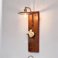 Wabi-sabi style wall lamp solid wood retro living room bedroom wall lamp bedside lamp entrance aisle cafe b&b wall lamp