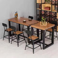 American solid wood restaurant bbq dining table and chairs, retro milk tea shop table, cafe industrial style music bar dining chairs