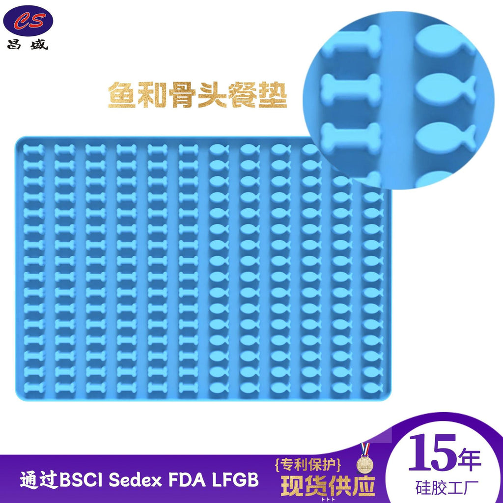 Fish and bones baking mat silicone drain tableware fish bones dog food biscuit mold pet non-slip environmentally friendly kitchen