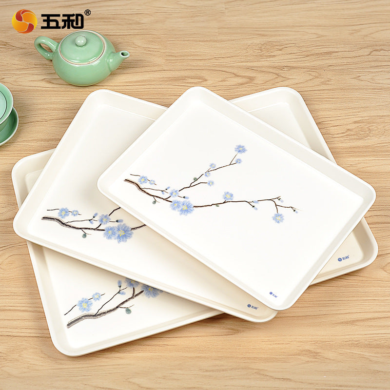 Wuhe household tray rectangular living room water cup pot tea tray Nordic light luxury cup melamine tray storage tray