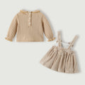 Girls' autumn dresses  new stylish baby girl two-piece suspender dress first birthday party dress