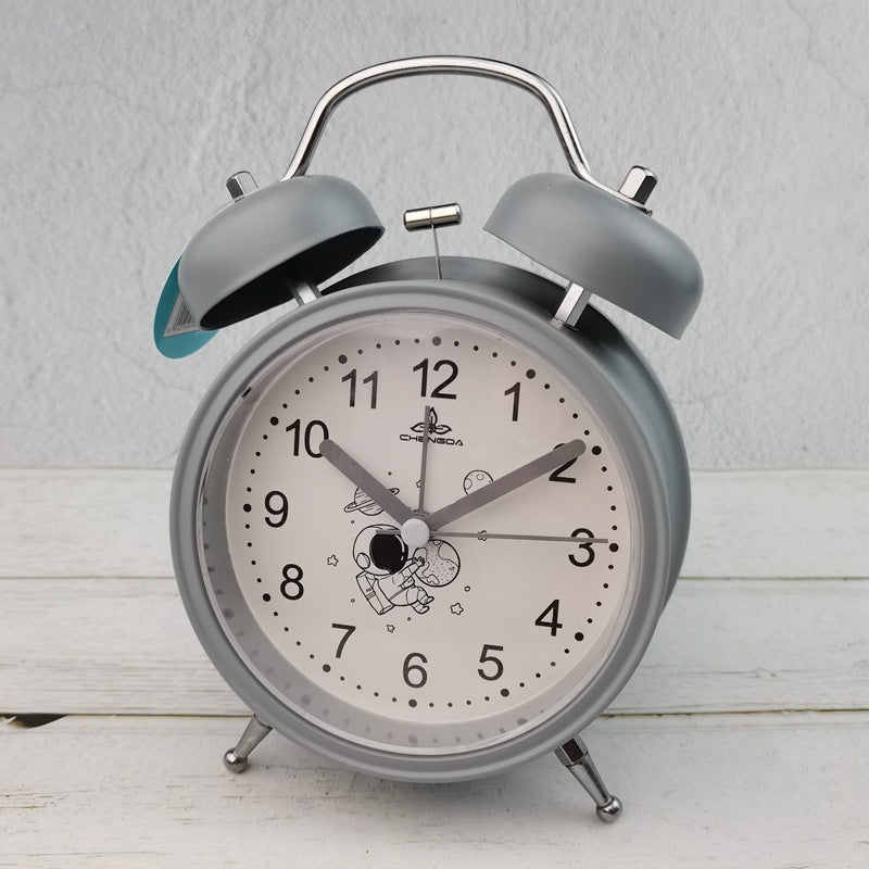 Alarm clock new cartoon creative students with large volume clock decoration luminous silent wrought iron bell alarm clock Y43
