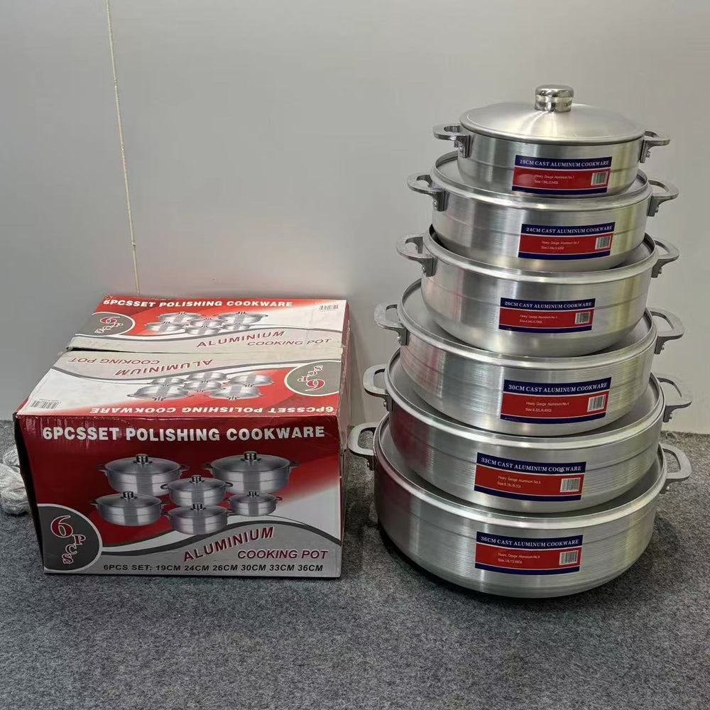Aluminum potexport hot selling pot 6-piece aluminum pot set 6pcs 19-36cm