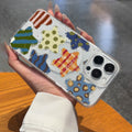 Doodle star polka dot iphone 17 case, apple 16 pro max magnetic shockproof transparent soft case 15