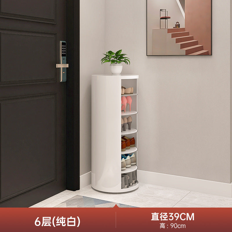Rotating shoe cabinet household door 2025 new entry entrance entrance steel round multi-layer disinfection shoe rack