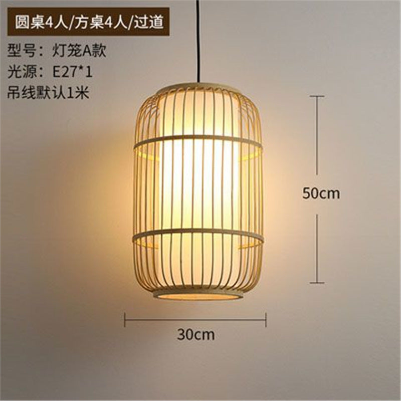 Lantern Bamboo Art Chandelier Bar Bed and Breakfast Tea Room Hot Pot Restaurant Hotel Simple Japanese Restaurant Bamboo Catering Shop Lighting