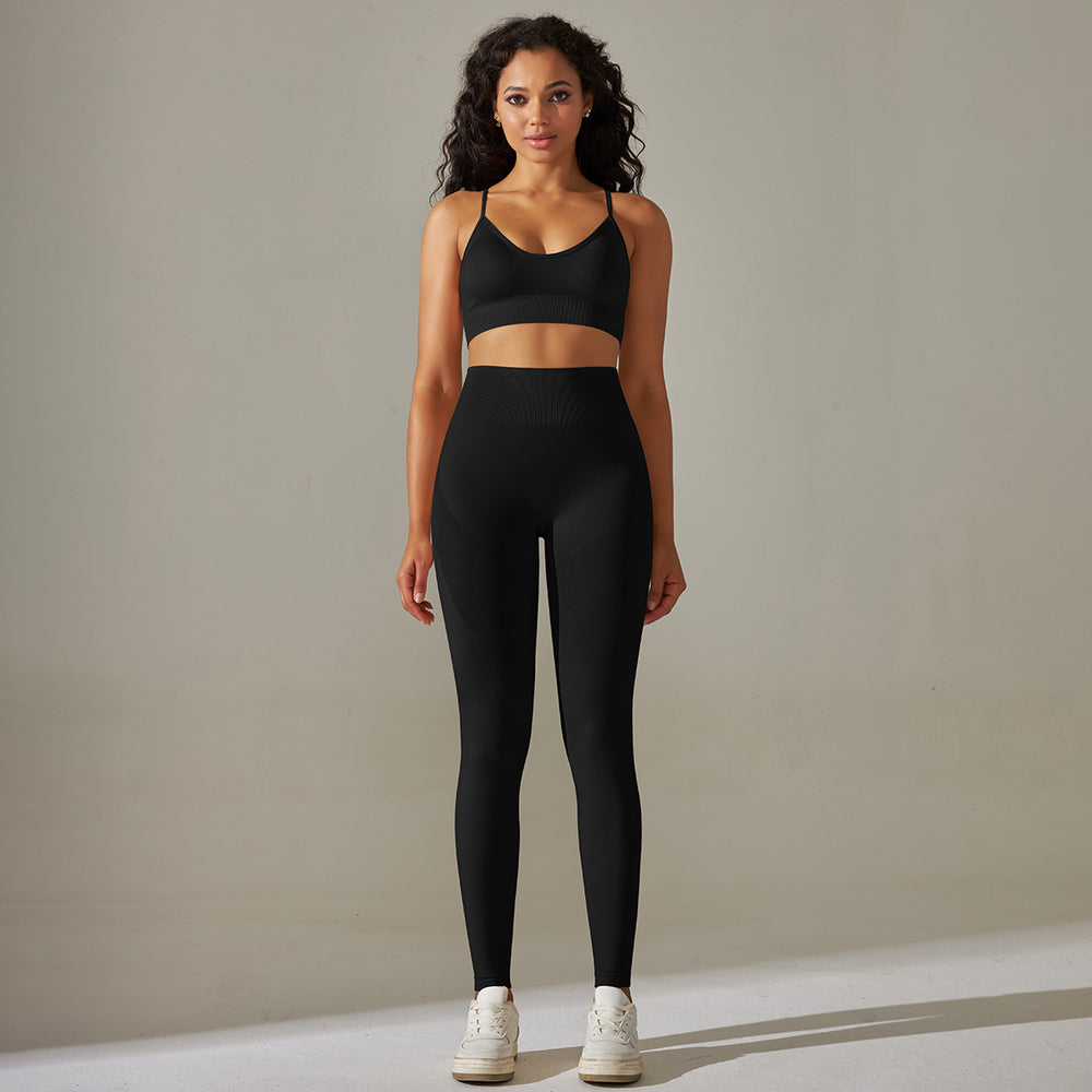 Seamless new sports bra and leggings set - peach lift, butt enhancing, tight-fitting, quick-dry, high-waisted workout outfit
