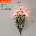 French retro wall sconce, american country style creative floral living room background wall, bedroom bedside wall lighting fixture