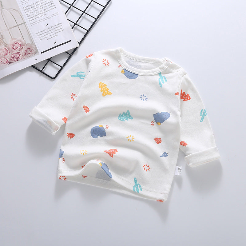 Baby bottom shirt pure cotton t-shirt spring & fall infant cartoon tops baby boy girl single piece baby long sleeves