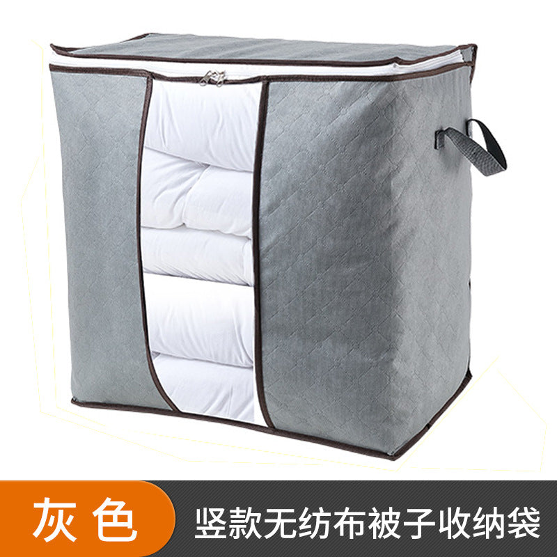 Household large-capacity clothes storage bag, duffel bag, quilt storage bag, transparent window, thickened non-woven storage box.