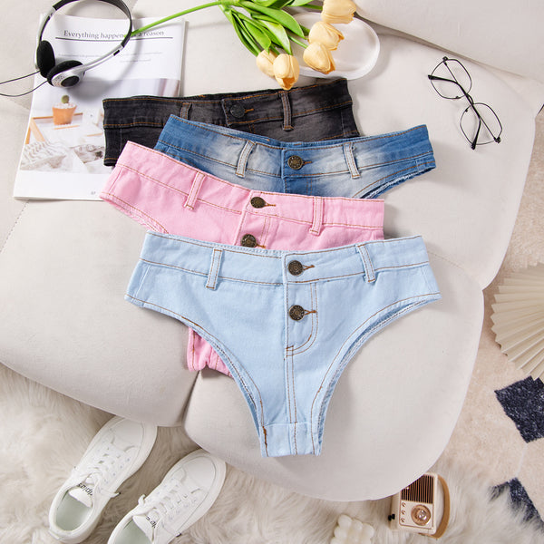 620 # new European and American summer women's sexy denim shorts hot pants super short jeans ripped nightclub women's clothing