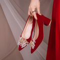 Niche stylefrench wedding shoes autum women 2024new arrival xiuhe wedding dress two-wear bridal shoes non-tiring high heels