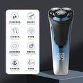 375 electric shaver - floating 4d triple-blade razor, fully washable, rechargeable men's shaver with digital display
