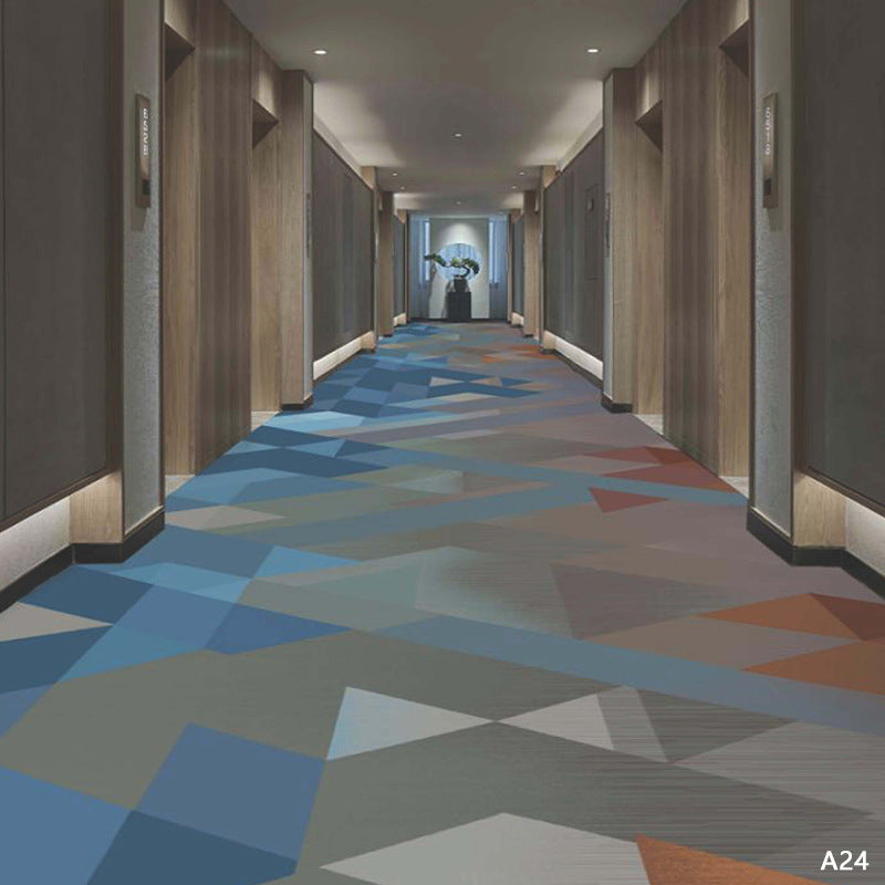 Custom hotel carpet for hallways and aisles, hotel guest room bedside rug, thickened nylon b1 flame retardant full coverage floor mat