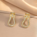 popular copper inlaid zirconium full diamond horseshoe necklace for women accessible luxuryfashioneasiest for match non-fading new arrival clavicle chain jewelry