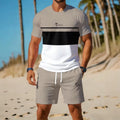 men's short-sleeve and shorts set, casual sportswear set, 3d printed cross-border hot seller, dropshipping available