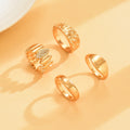 European and american cross-border jewelry: irregular metal shiny ring set - minimalist, stylish, and trendy knuckle rings wholesale