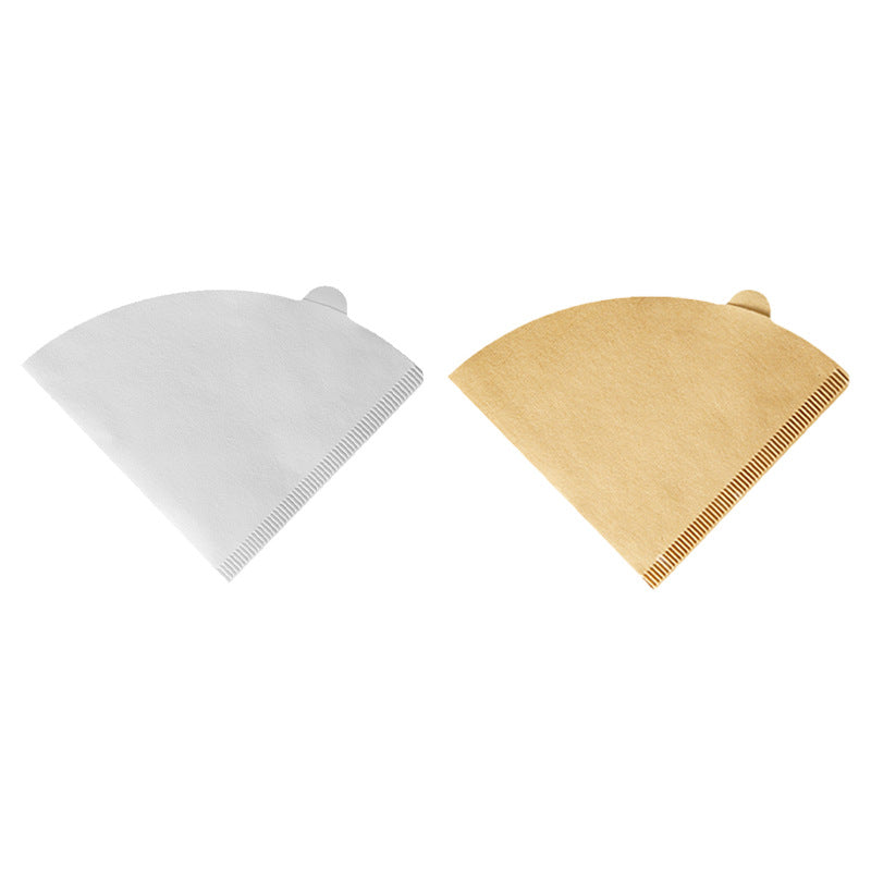 Raw wood pulp hand brew coffee filter paper, fan-shaped conical v60 filter paper, unbleached filter paper for 1-4 people