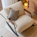 Medieval style rocking chair living room for homeretro cashmere lazy casual lounge chair cream style single sofa chair