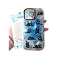 Cute round edge feather blue cat mobile phone case anti-fingerprint suitable for 16promaxiphone15 protective cover