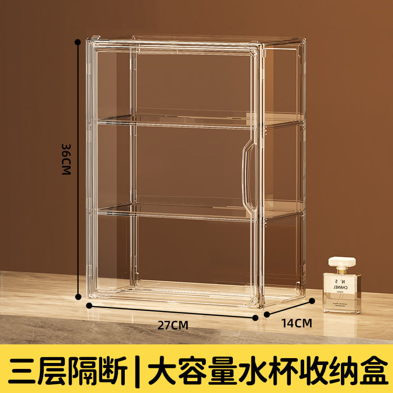 Storage box Household storage rack Transparent multi-layer water cup rack Figure blind box POP MART plastic display cabinet