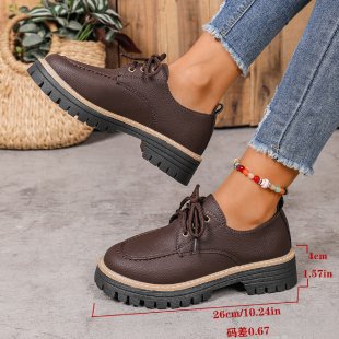 Exportplus size women's shoes  spring & fall british style small leather shoes women's thick soleeasiest for match patent leather flats loafers
